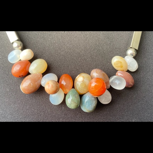 Color Me Colors of Agate, Silver-Agate Necklace - Picture 3 of 6
